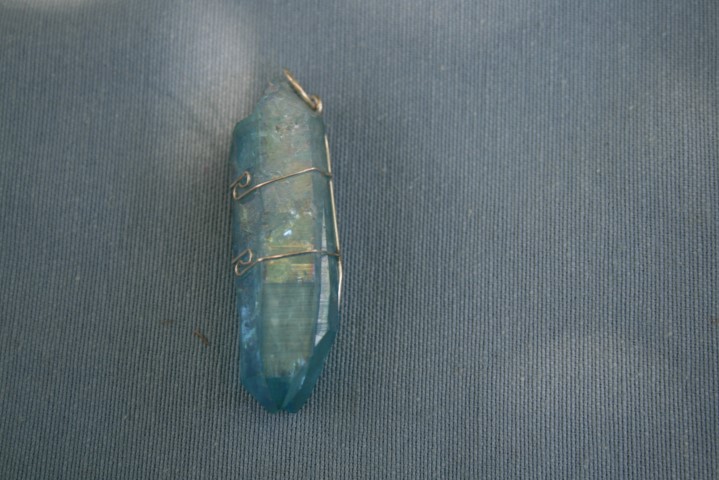 Aqua Aura Pendant calming and relaxing, enhanced communication, psychic protection 4385